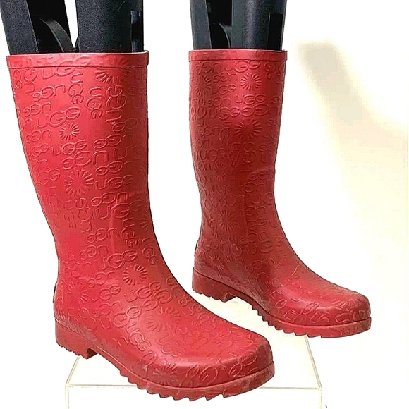 UGG Women's Red Rain Bootssize 6 - Picture 3 of 8